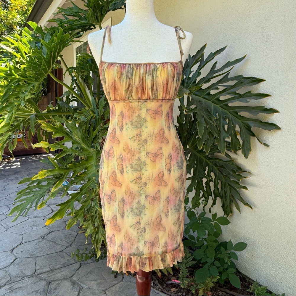 Mesh Butterfly Mini Dress